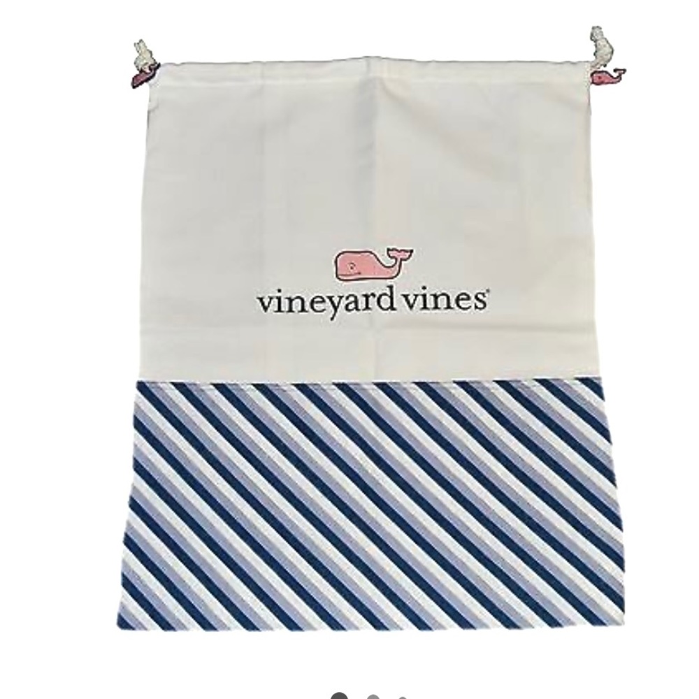 Discontinued Vineyard Vines  Navy Striped Canvas Laundry Bag